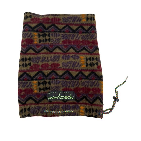 Vintage Mambosok Aztec Southwestern Print Fleece Neck Gaiter Ski Snow Winter - Picture 1 of 3